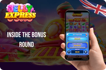 Jelly Express bonus features with 6 selectable Free Spins options