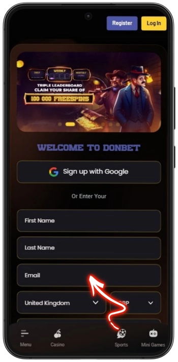 Jelly Express casino registration page on a UK-licensed site